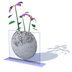 Decorative flower glass 3D Object | FREE Artlantis Objects Download
